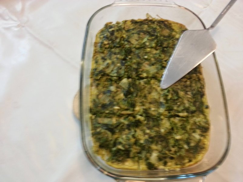 פשטידת תרד וגבינה בתנור